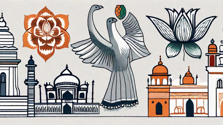 A symbolic merging of amazon's shipping box with elements of indian culture